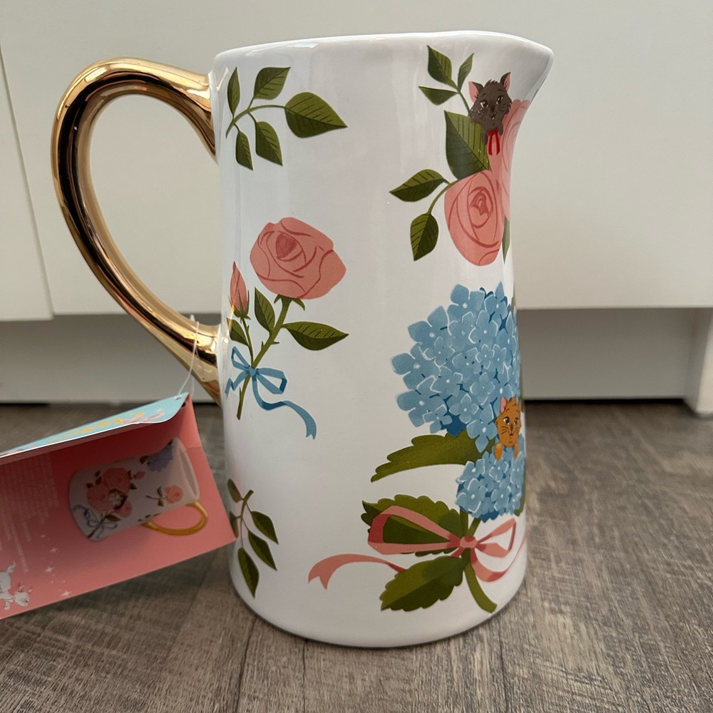 Disney Aristocats Floral Porcelain Pitcher